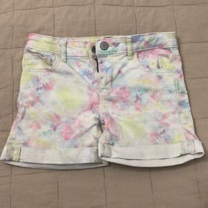 GAP girls tie die denim shorts 8